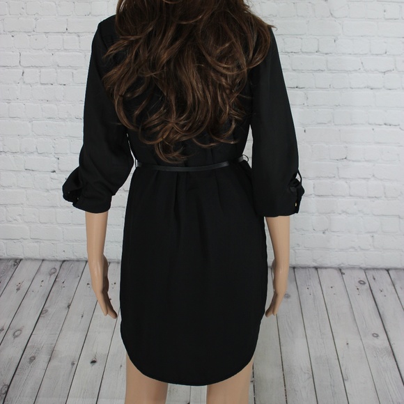 Xtaren Black Belted long Sleeve Shirt Dress - Picture 3 of 3
